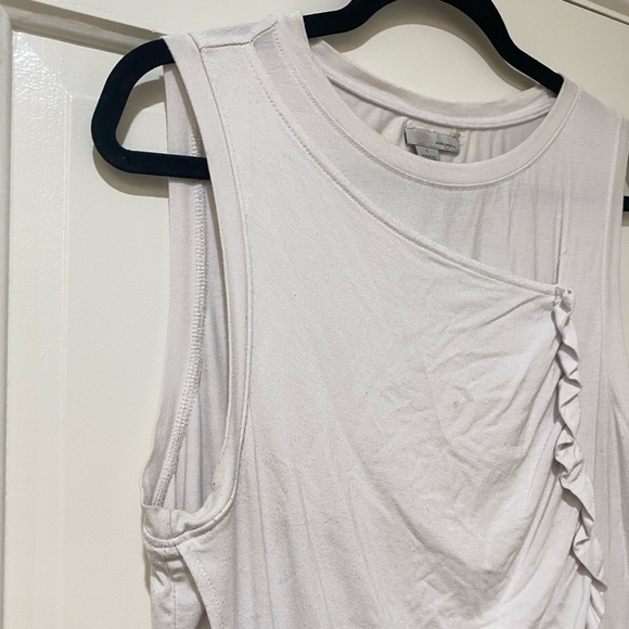 Halogen white ruffle sleeveless flattering work blouse top L - Picture 2 of 9